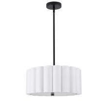 Dainolite PCA-163P-MB-WH - 3 Light Matte Black Pendant w/ White Shade