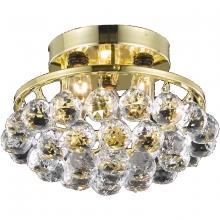 Elegant V9805F10G/RC - Corona 3 Light Chrome Flush Mount Clear Royal Cut Crystal