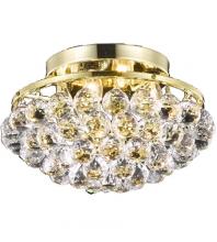 Elegant V9805F14G/RC - Corona 4 Light Chrome Flush Mount Clear Royal Cut Crystal