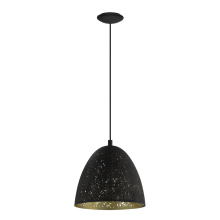 Eglo Canada 202079A - 1 LT Mini Pendant w/ Matte Black Finish & Matte Black w/ Gold Interior Metal Shade