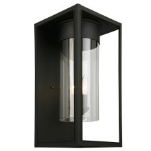 Eglo Canada 203035A - 3 LT Outdoor Wall Light w/ Matte Black Finish & Clear Glass Shade