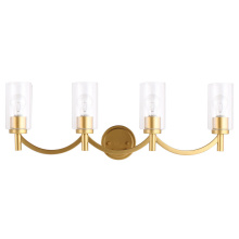 Eglo Canada 203753A - 4 LT Bath/Vanity Light w/ Antique Gold Finish & Clear Glass Shades
