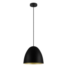 Eglo Canada 204315A - 1 LT Pendant w/ Black Finish & Black & Gold Shade