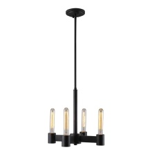 Eglo Canada 204552A - 4 LT Open Bulb Chandelier w/ Matte Black Finish