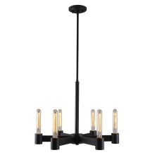 Eglo Canada 204553A - 6 LT Open Bulb Chandelier w/ Matte Black Finish