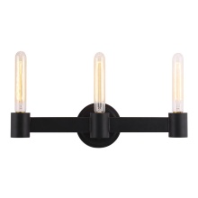 Eglo Canada 204555A - 3 LT Bath/Vanity light w/ Matte Black Finish & Open Bulbs