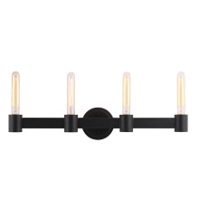 Eglo Canada 204556A - 4 LT Bath/Vanity Light w/ Matte Black Finish & Open Bulbs