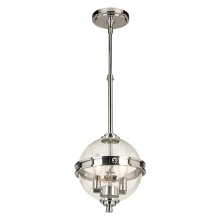 Eglo Canada 204699A - 2 LT Pendant w/ Chrome Finish & Clear Sphere Shaped Glass Shade