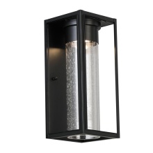 Eglo Canada 204704A - 1 LT Integrated LED Outdoor Wall Light w/ Black Finish & Clear Seeded Glass Shade
