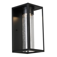 Eglo Canada 204705A - 1 LT Integrated LED Outdoor Wall Light w/ Black Finish & Clear Seeded Glass Shade
