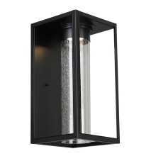 Eglo Canada 204706A - 1 LT Integrated LED Outdoor Wall Light w/ Black Finish & Clear Seeded Glass Shade