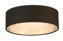 Eglo Canada 204718A - Integrated LED 12" Ceiling Light w/ Black & Brushed Nickel Fabric Shade w/ White Acrylic Diffuse