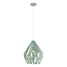 Eglo Canada 49026A - 1 LT Pendant w/ Pastel Green Finish & Pastel Green Geometric Metal Shade